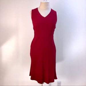 Ann Taylor Loft Petite Red Wool and Rayon Dress